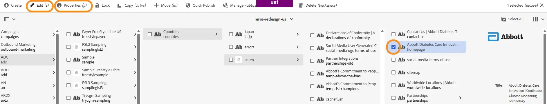 edit page