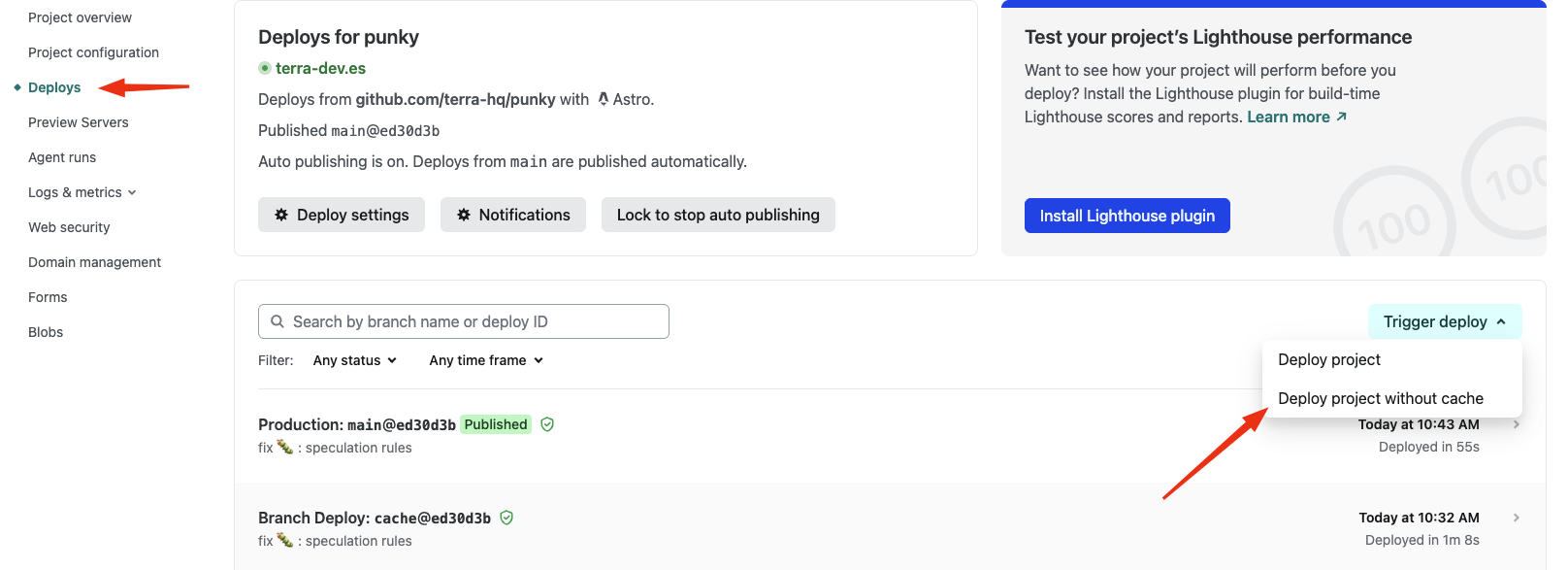 netlify clear cache