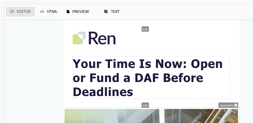 Pardot template editor views