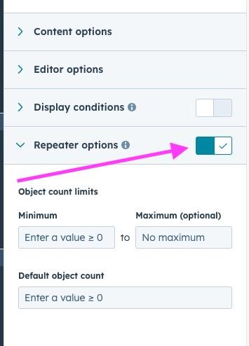 Repeater options