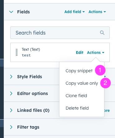 Copy value