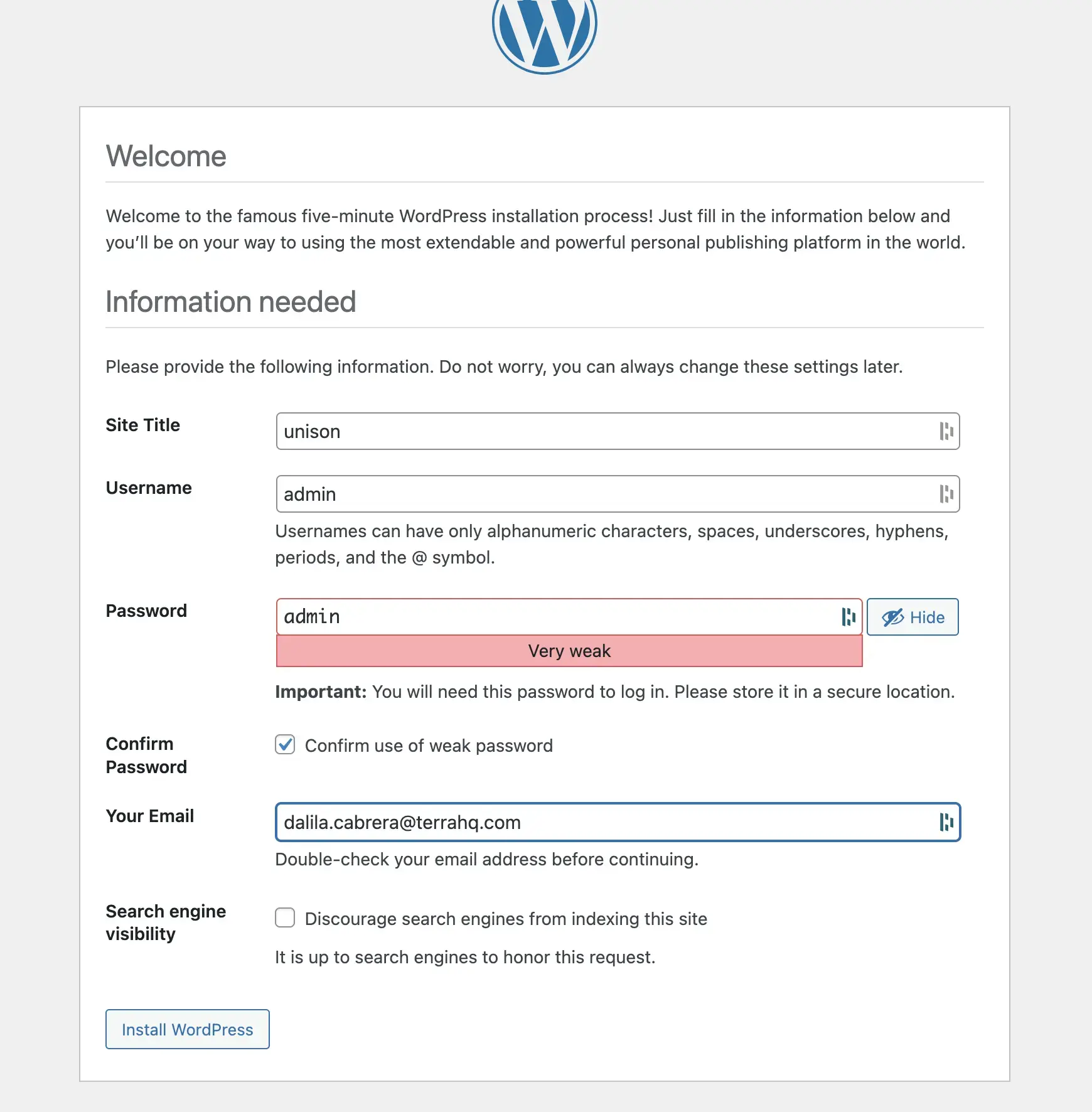 wp second steps
