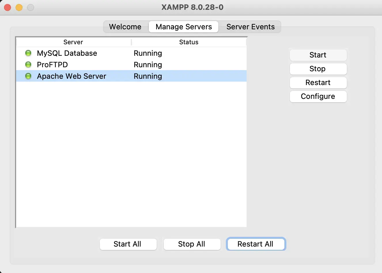 xampp working